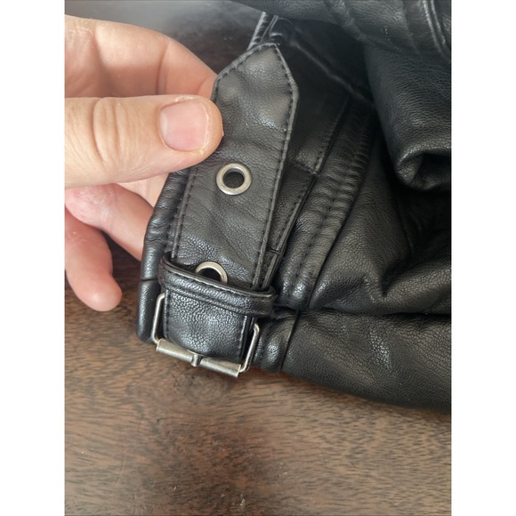 Ashley 26 International Faux Leather Black Biker Women's Jacket LADIES SIZE L - Picture 10 of 13
